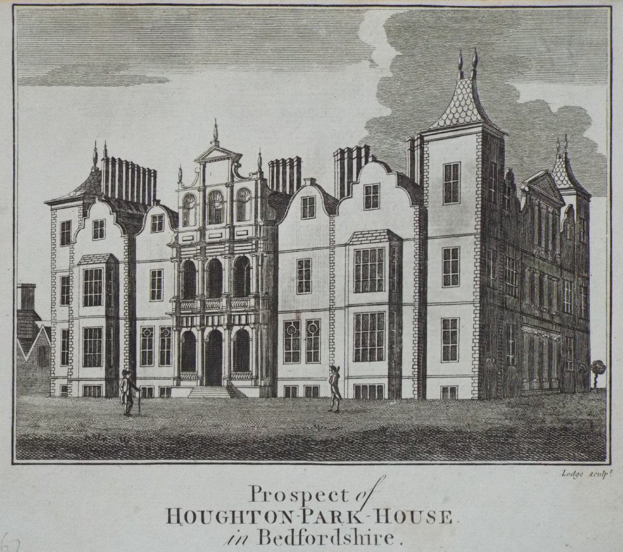 Print - Prospect of Houghton-Park-House, in Bedfordshire. - 
